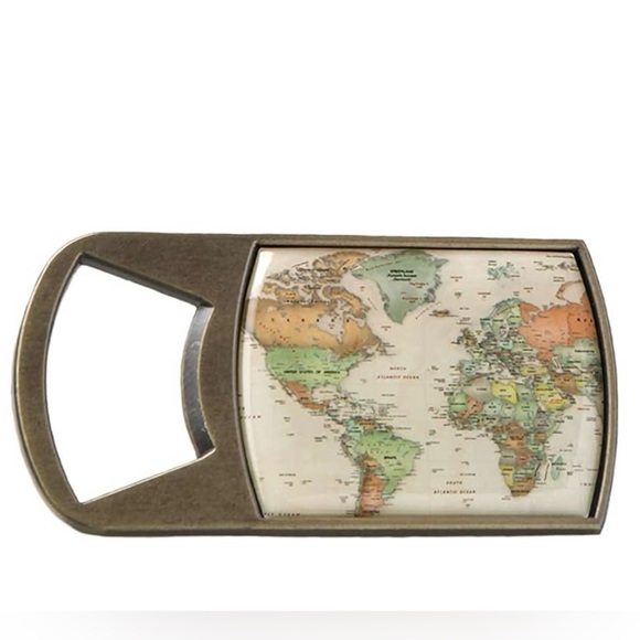 Travel themed map design vintage bottle opener, NWT - Picture 5 of 5
